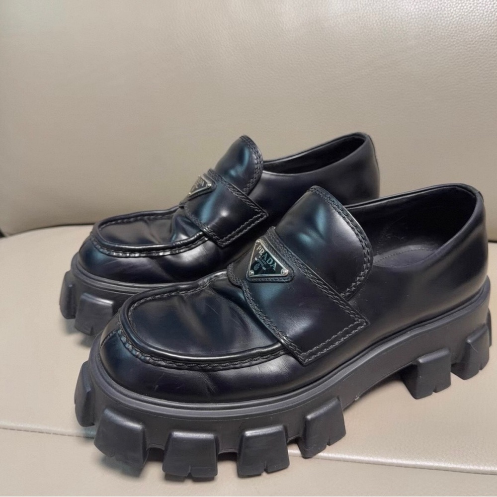Prada Women's Black Platform Loafers